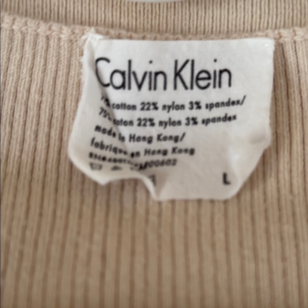 Calvin Klein Beige Ribbed Tank Top - Picture 3 of 3